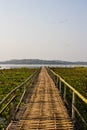 Bamboo bridge at chiang sane lake