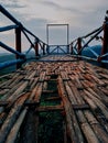 The bamboo bridge is starting to break down