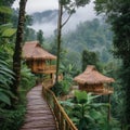 Bamboo Bungalows Suspended in the Rainforest Mist