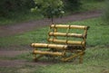 Bamboo chair in the garden Royalty Free Stock Photo
