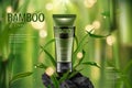 Bamboo charcoal face wash Royalty Free Stock Photo