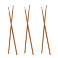 Bamboo chopsticks square section insulated on white background, oriental traditions Royalty Free Stock Photo