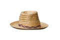 Bamboo circle hat isolated on white background Royalty Free Stock Photo