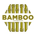 Bamboo collection promo emblem in hexagon shape with sign