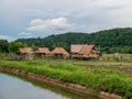 The bamboo cottage, the simple lifestyle of a Thai farmer Royalty Free Stock Photo