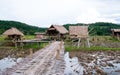 The bamboo cottage, the simple lifestyle of a Thai farmer Royalty Free Stock Photo