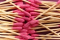 Bamboo cotton swabs buds sticks on a purple background, close-up Royalty Free Stock Photo