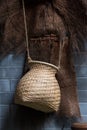 Bamboo craft tool for catch fish with Coir raincoat