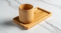 Bamboo cup and rectangular tray on Royalty Free Stock Photo