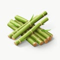 Bamboo 3d Icon: Cartoon Clay Material With Nintendo Isometric Spot Light Royalty Free Stock Photo