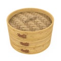 Bamboo Dim Sum Steamer Isolated