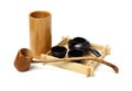 The bamboo dipper of Tea Ceremony Royalty Free Stock Photo