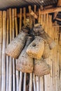 Bamboo eel trap norther Thai style Royalty Free Stock Photo