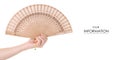 Bamboo fan in hand air pattern Royalty Free Stock Photo