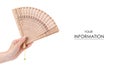 Bamboo fan in hand air pattern Royalty Free Stock Photo