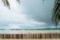 Bamboo fence on White beach view on Boracay. Oct 2016 Royalty Free Stock Photo