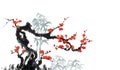 Bamboo flower and bird painting decorative painting Royalty Free Stock Photo