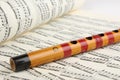 Bamboo flute and Music Sheet