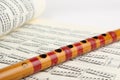 Bamboo Flute And Music Sheet