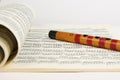 Bamboo flute and Music Sheet