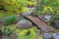 Bamboo Foot Bridge Over Creek Royalty Free Stock Photo