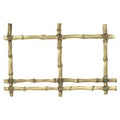 Bamboo frame lattice, fence, decorative element for home interior decoration, garden or spa salon. Watercolor Royalty Free Stock Photo