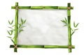 Bamboo frame with realistic paper background