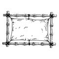 bamboo frame signboard sketch hand drawn vector Royalty Free Stock Photo