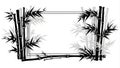 Bamboo Frame Silhouette Black and White Illustration Royalty Free Stock Photo