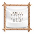 Bamboo Frame Template Vector. Good For Tropical Signboard. Empty Canvas For Text. Realistic Illustration. Royalty Free Stock Photo