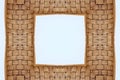 Bamboo frame weave texture on White background,