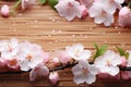 Bamboo framed cherry blossoms, a tribute to springs delicate beauty