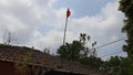 Bamboo Gudhi hoisted outside home in konkan