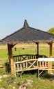 Bamboo houses, gazebos, traditional house exteriors, taken at close-up