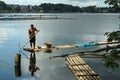 Bamboo Hut built in the middle of the lake