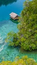 Bamboo Hut in Mangrove near Warikaf Homestay, Kabui Bay and Passage. Gam Island, West Papuan, Raja Ampat, Indonesia