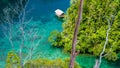 Bamboo Hut in Mangrove near Warikaf Homestay, Kabui Bay and Passage. Gam Island, West Papuan, Raja Ampat, Indonesia