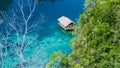 Bamboo Hut in Mangrove near Warikaf Homestay, Kabui Bay and Passage. Gam Island, West Papuan, Raja Ampat, Indonesia