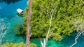 Bamboo Hut in Mangrove near Warikaf Homestay, Kabui Bay and Passage. Gam Island, West Papuan, Raja Ampat, Indonesia