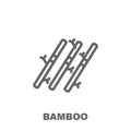 Bamboo icon. Element of row matterial icon. Thin line icon for website design and development, app development. Premium icon