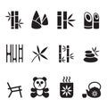 Bamboo icons set Vector