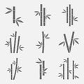 Bamboo icons vector set