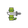 bamboo, knife line icon. Element of jungle for mobile concept and web apps illustration. Thin line Royalty Free Stock Photo