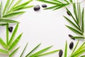 Bamboo leaf background. White paper with tropical leaf ornament. Royalty Free Stock Photo