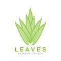 Bamboo Leaf Logo Design, Green Plant Vector, Panda Food Bamboo, Product Brand Illustration