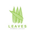 Bamboo Leaf Logo Design, Green Plant Vector, Panda Food Bamboo, Product Brand Illustration