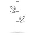 Bamboo leaf shadow icon, nature tropical symbol design, web sign vector illustration Royalty Free Stock Photo