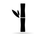 Bamboo leaf shadow icon, nature tropical symbol design, web sign vector illustration Royalty Free Stock Photo