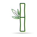 Bamboo leaf shadow icon, nature tropical symbol design, web sign vector illustration Royalty Free Stock Photo
