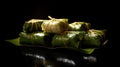 Bamboo Leaf Wrapped Sticky Rice Dumplings on Blurry Background